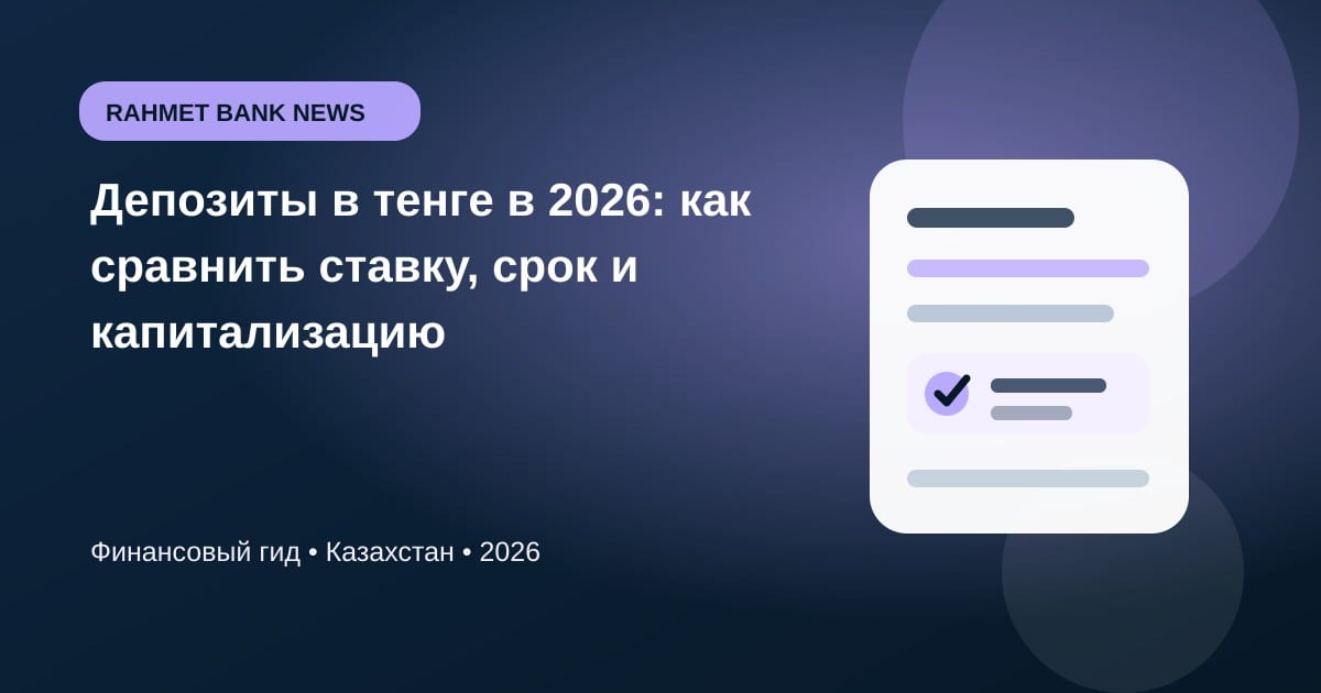Иллюстрация к статье «Депозиты в тенге в 2026: как сравнить ставку, срок и капитализацию»