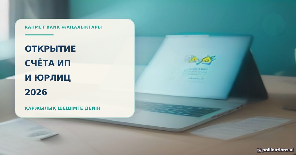 Предприниматель открывает счёт в банке на ноутбуке, на фоне флаг Казахстана и документы с печатью