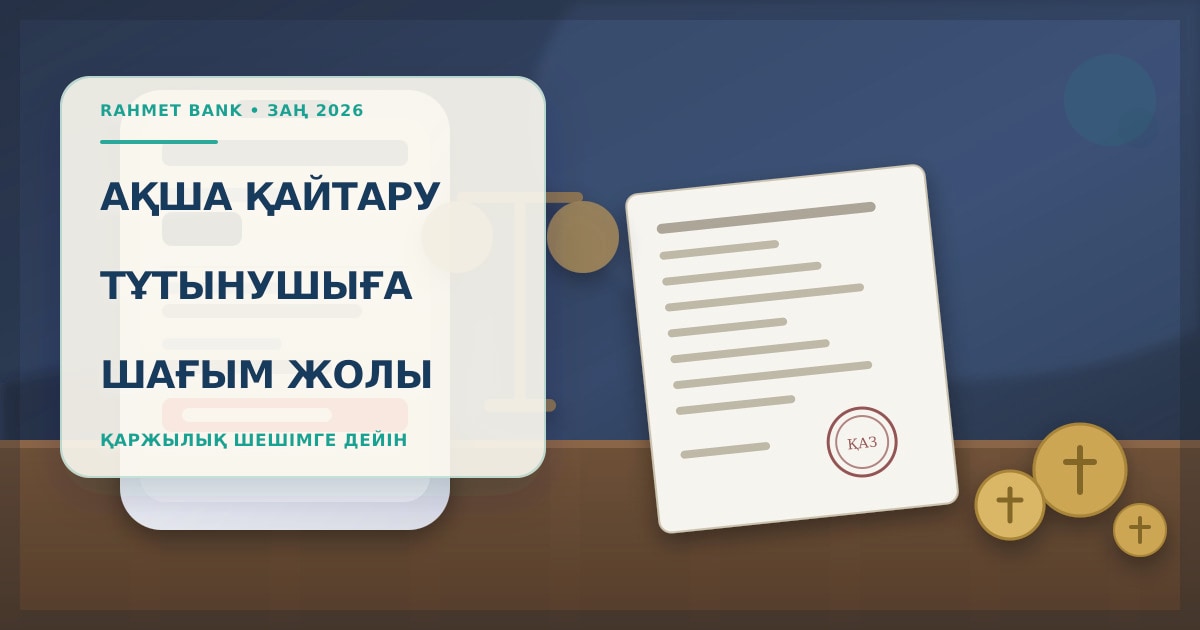 Редакционная иллюстрация к статье о возврате денег по Закону о защите прав потребителей РК, сроках и досудебной претензии, без людей