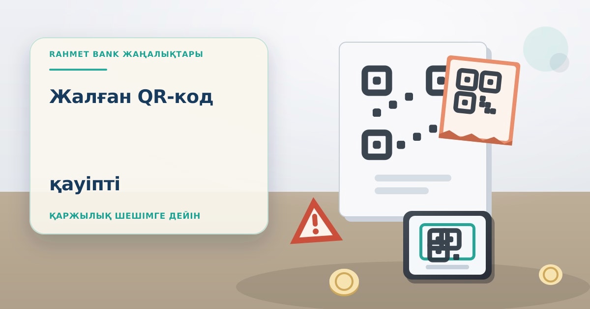 Редакционная иллюстрация к статье о поддельных QR-кодах и фишинговых ссылках: смартфон сканирует наклейку с QR-кодом на стене, рядом предупреждающий знак, без людей