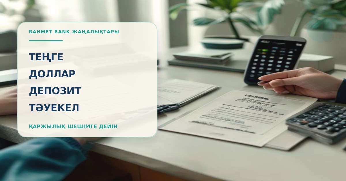 Клиент сравнивает депозит в тенге и долларе с учётом ставки, курса и риска