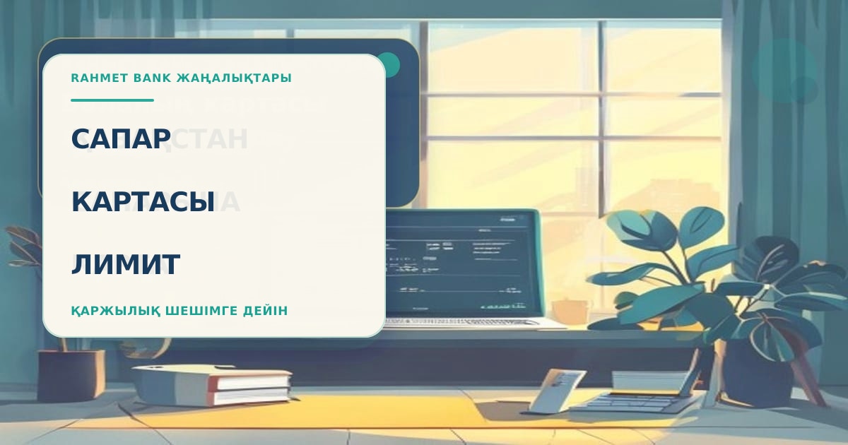 Банковская карта рядом с картой маршрута по Казахстану, телефоном, дорожным блокнотом и небольшим наличным резервом